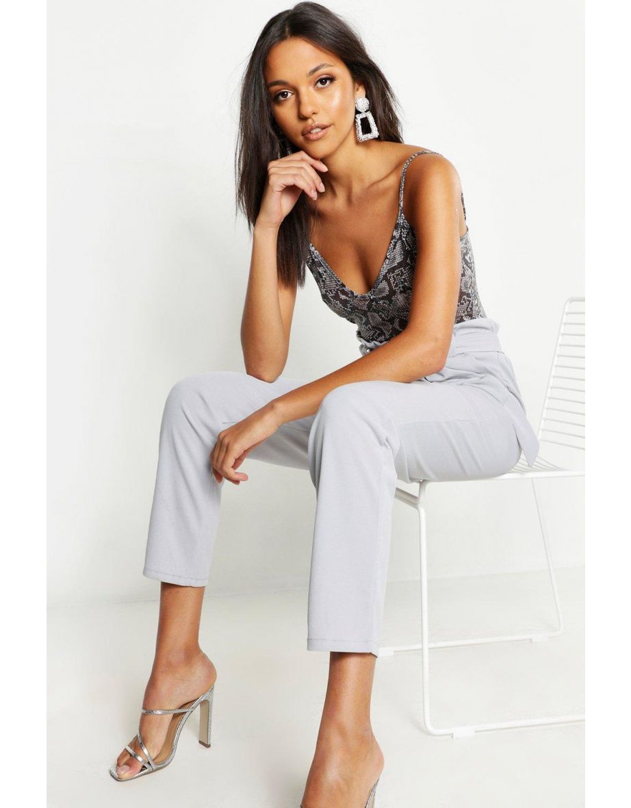 Tall Paperbag Waist Belted Trouser - black - 3