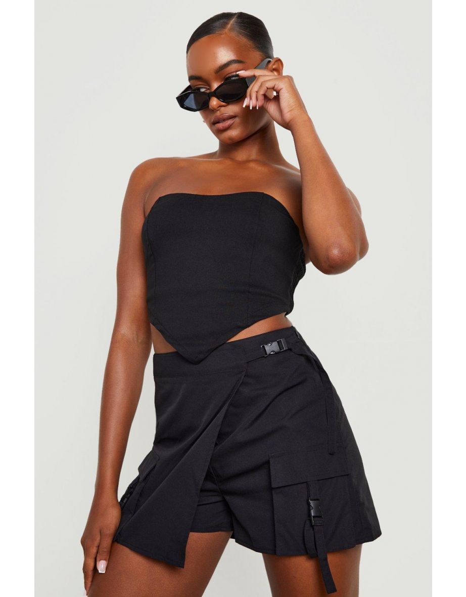 Shop Tall Cargo Wrap Over Skort black Online in Bahrain VogaCloset