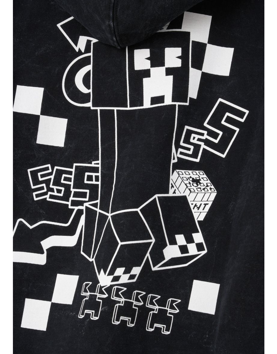 Black Minecraft Print Hoodie - 5