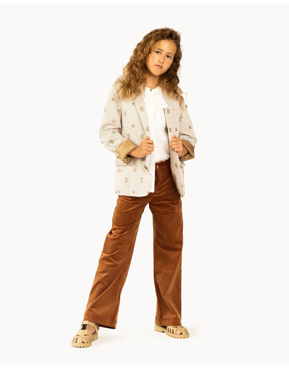 Girls Corduroy Trousers in Brown