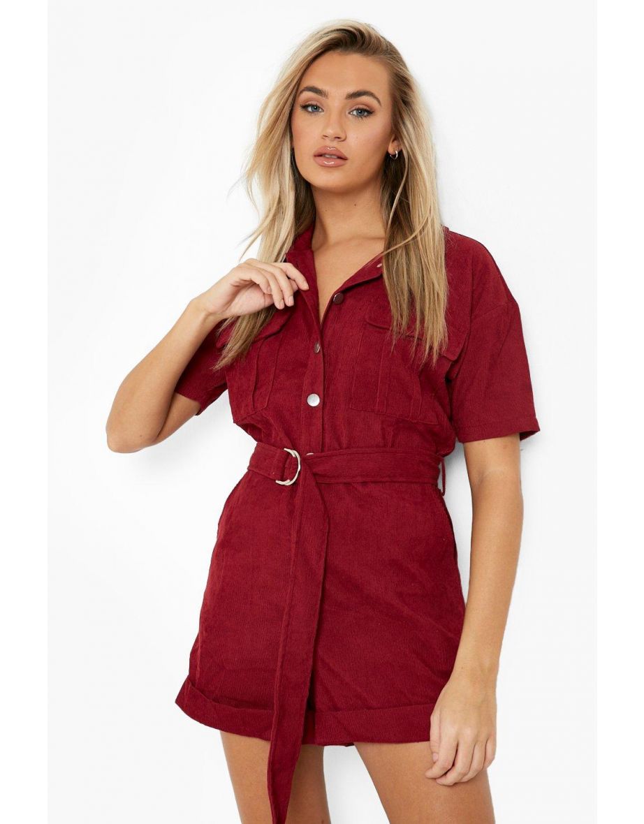 Red utility playsuit online