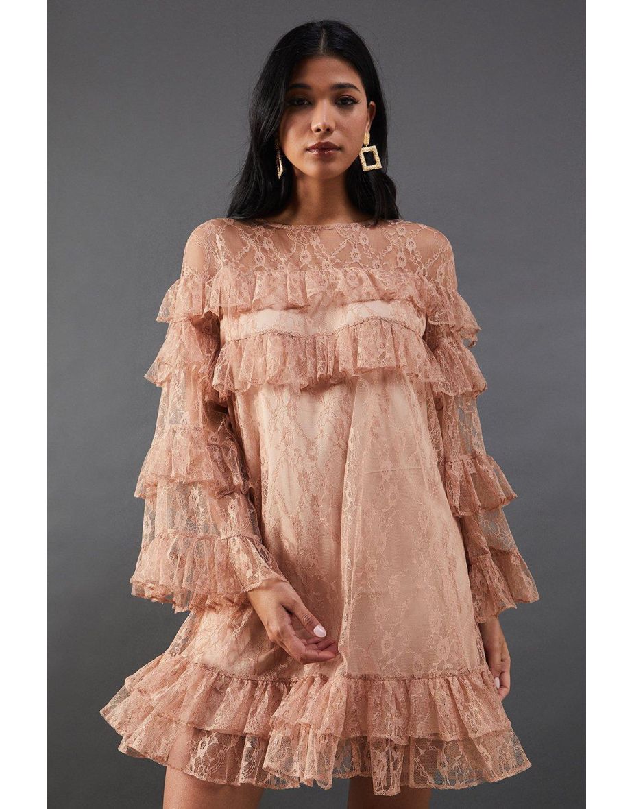 Lace smock dress cheap