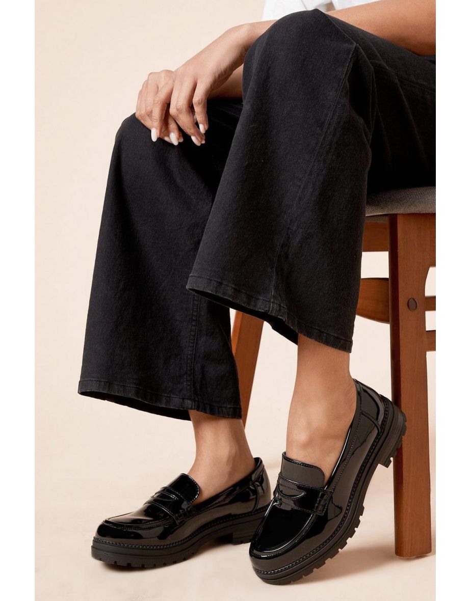 Brenda Faux Leather Penny Loafers
