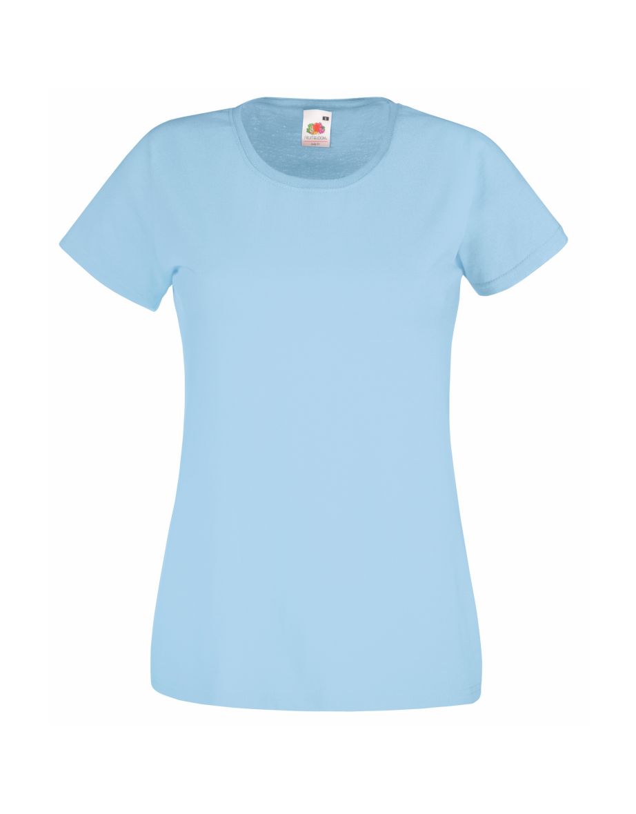 Fruit Of The Loom Ladies/Womens Lady-Fit Valueweight Short Sleeve T-Shirt (Pack Of 5) - Sky Blue