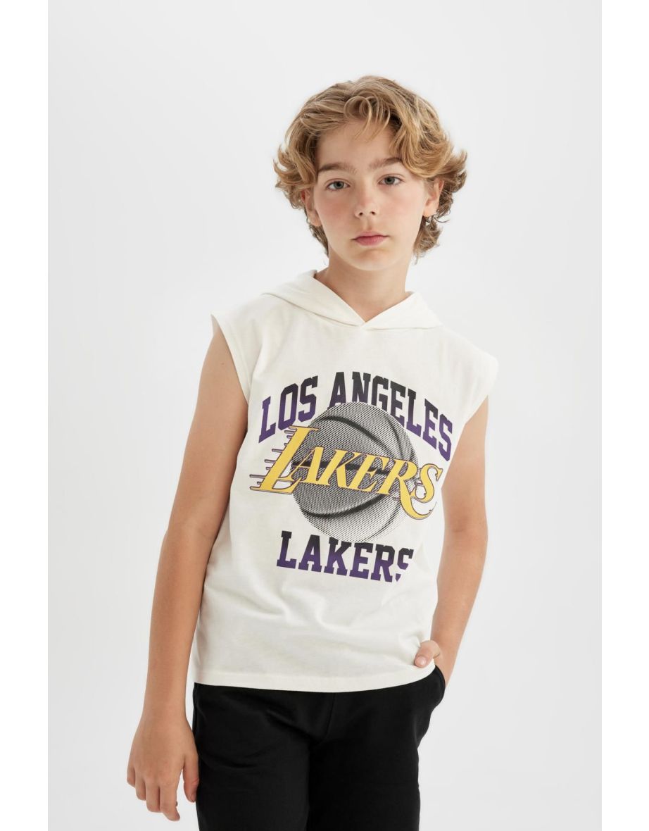 Boys Nba Los Angeles Lakers Hooded Singlet Shorts 2-Piece Set - 4