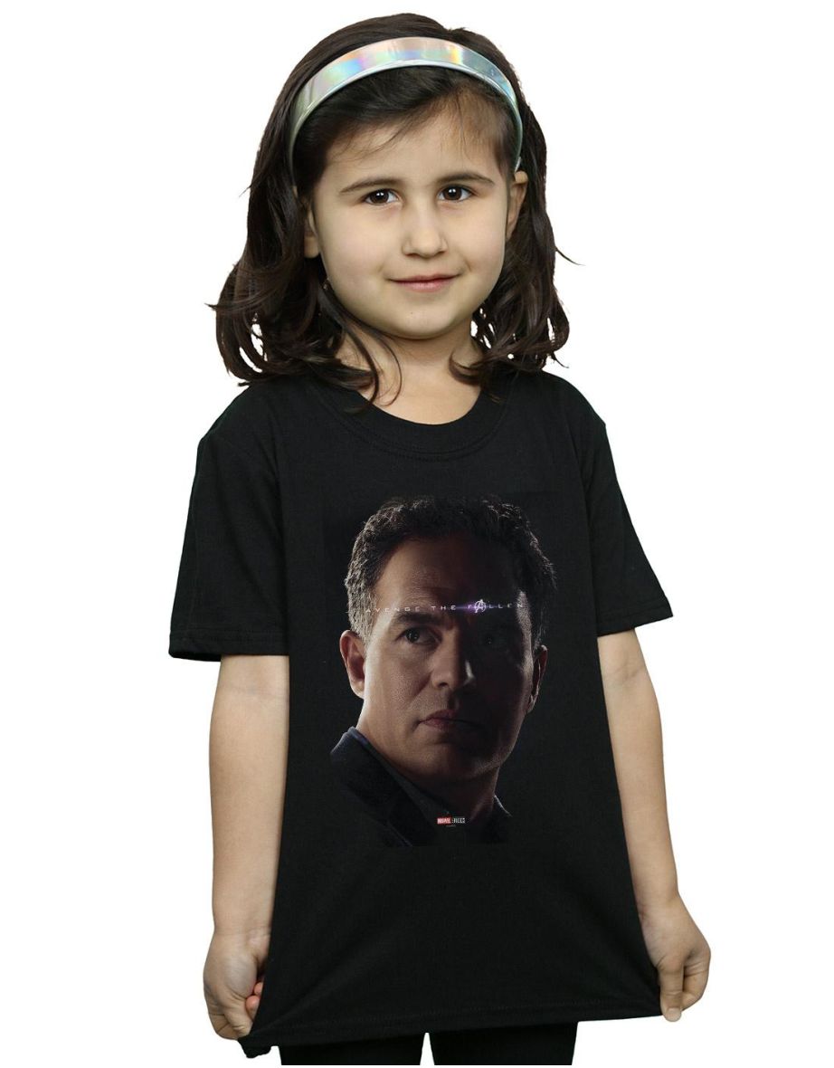 Marvel Girls Avengers Endgame Avenge The Fallen Bruce Banner Cotton T-Shirt - Black