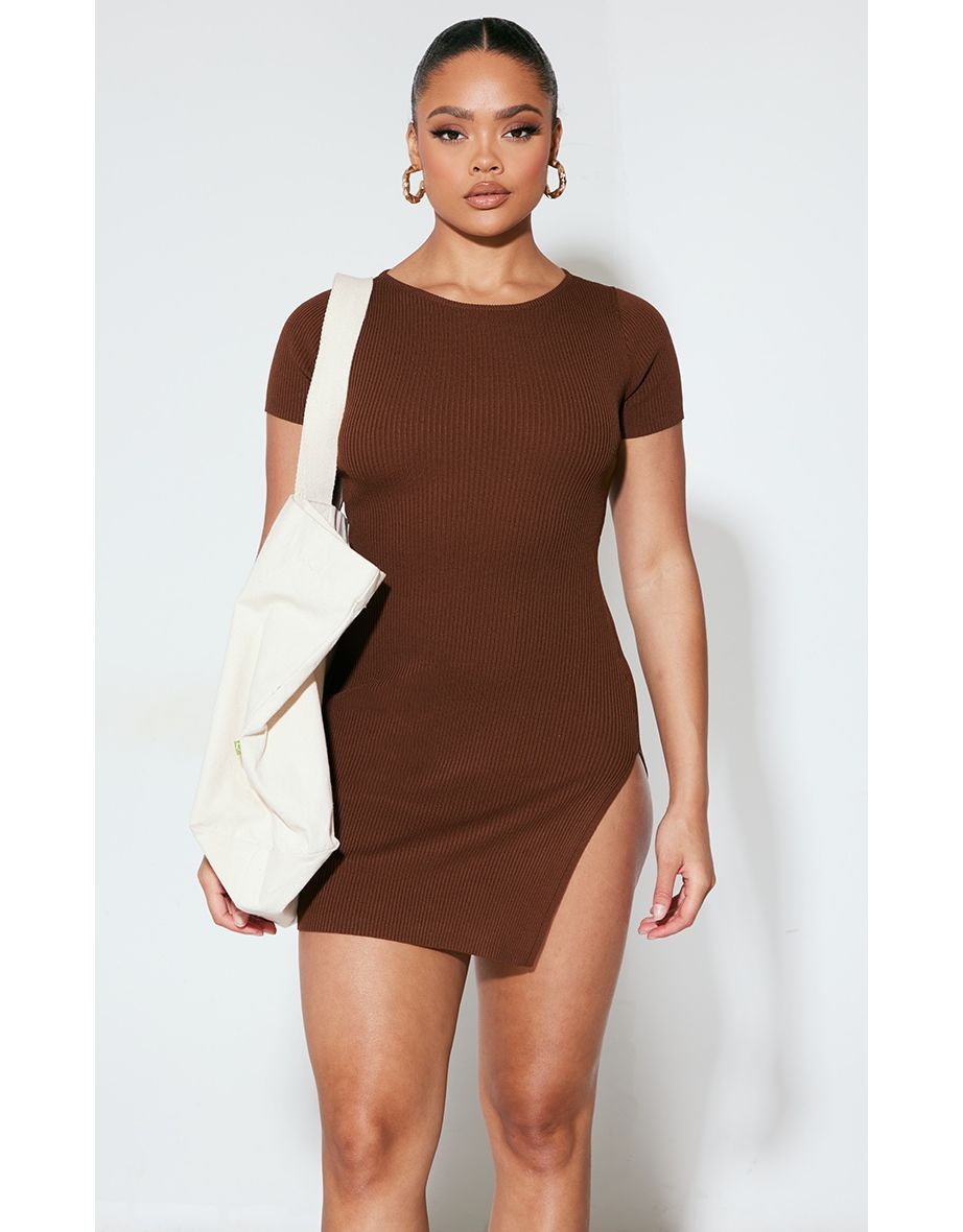 Side split bodycon dress clearance