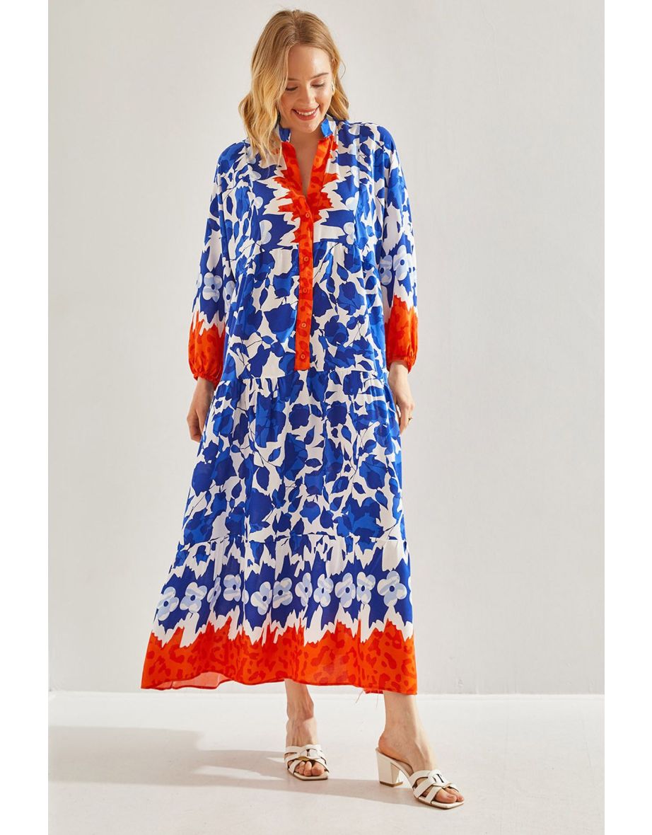 Women's Multi Patterned Viscose Dress - 6