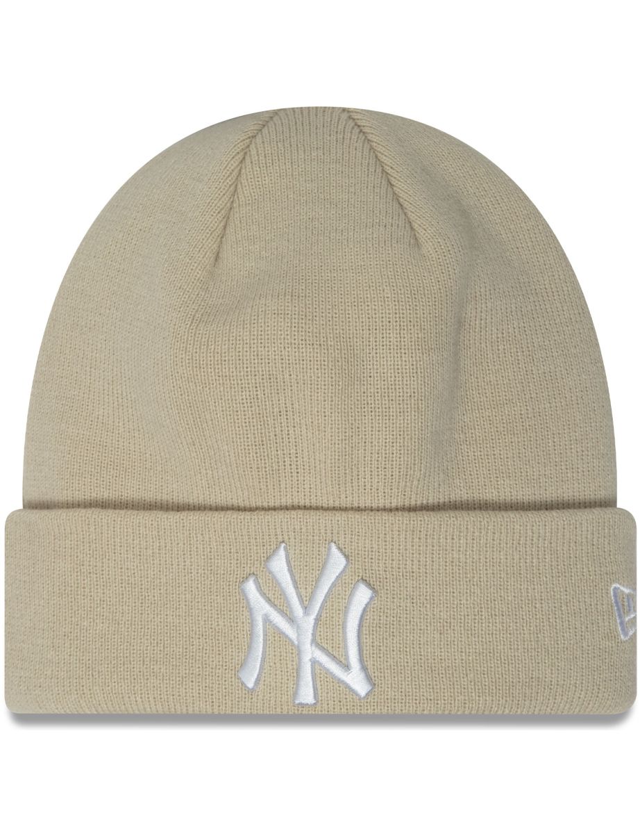 Shop New Era New York Yankees Essential Cuff Knit Warm Winter Beanie Hat Beige Online in Bahrain VogaCloset