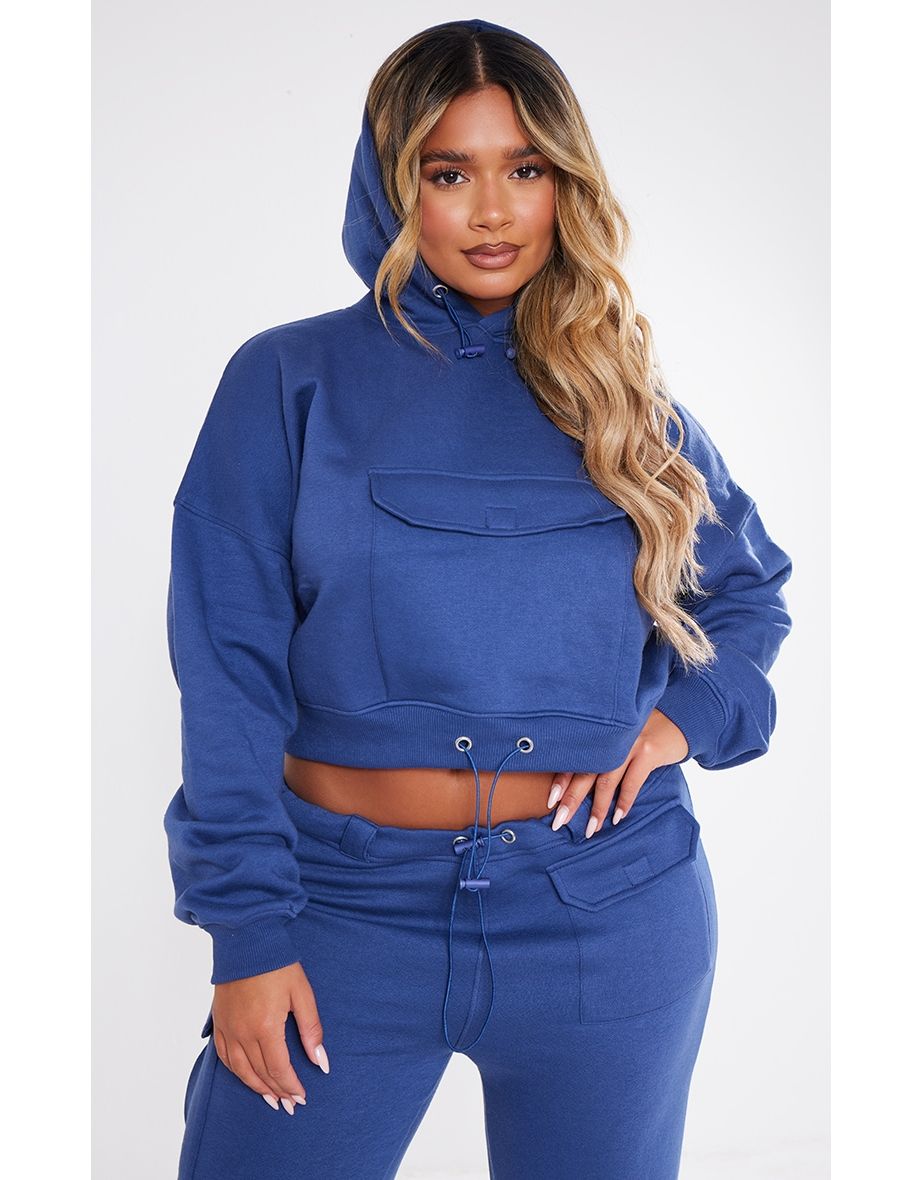 Front cropped hoodie discount