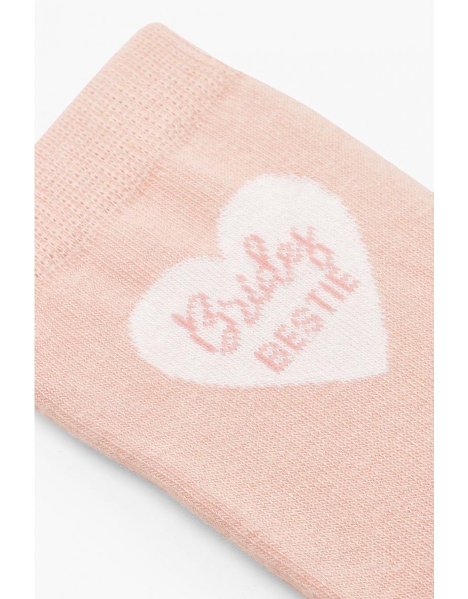 Brides Bestie Slogan Socks - pink - 1
