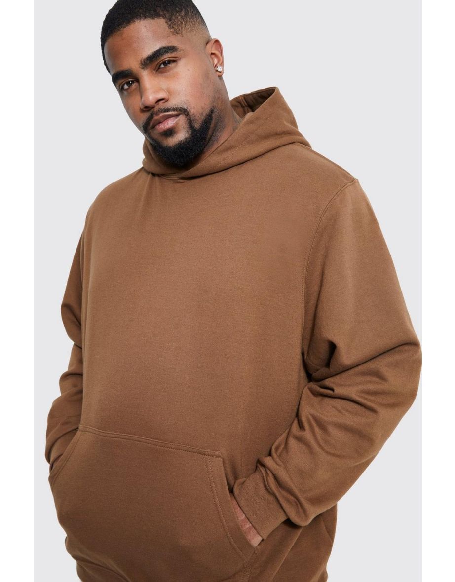 Plus Basic Regular Fit Hoodie - chocolate - 2
