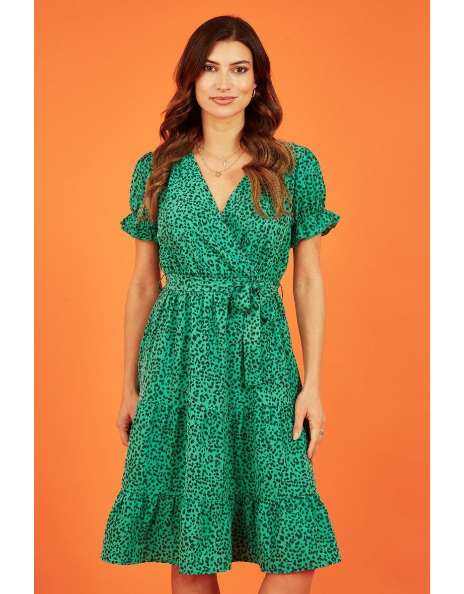 Mela leopard print wrap dress clearance