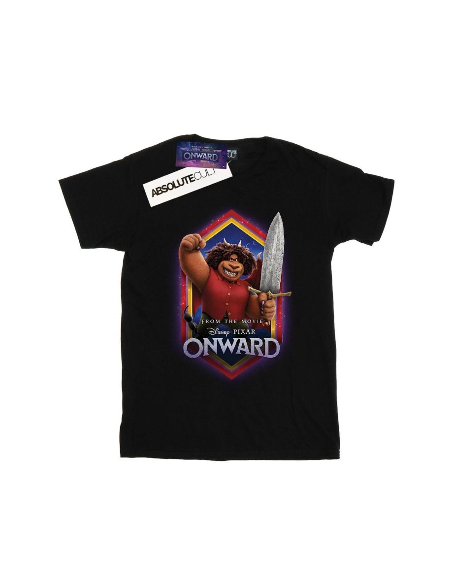 Disney Girls Onward Corey Manticore Crest Cotton T-Shirt - Black