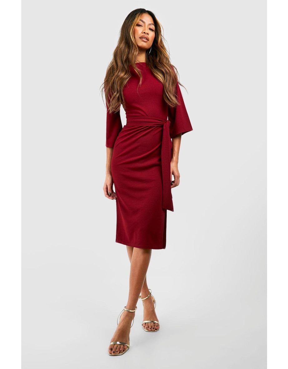 春夏新作モデル Midi Split Side Sleeve Half Belted Shop Dress Iraq in Online スーツ・フォーマル・ドレス
