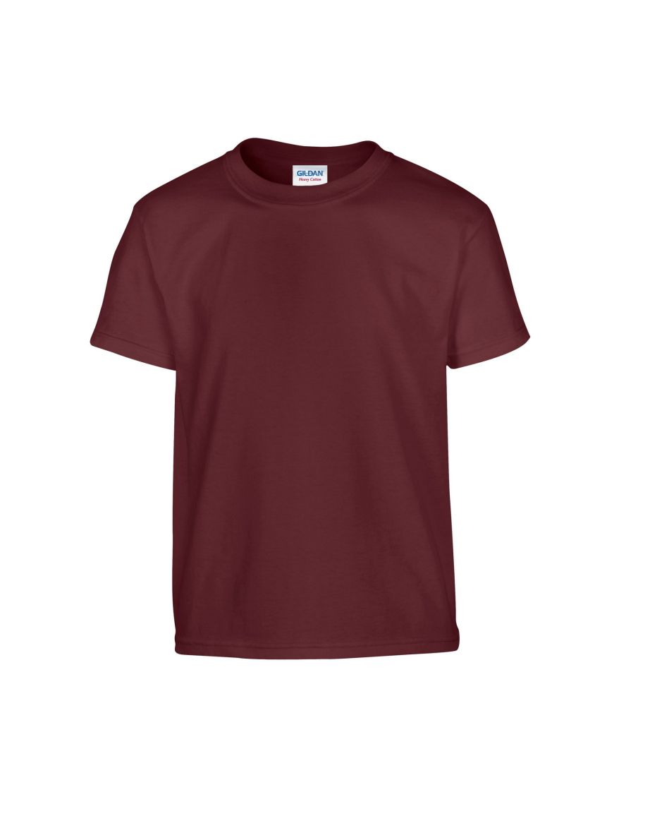 Gildan Childrens/Kids Plain Cotton Heavy T-Shirt - Maroon