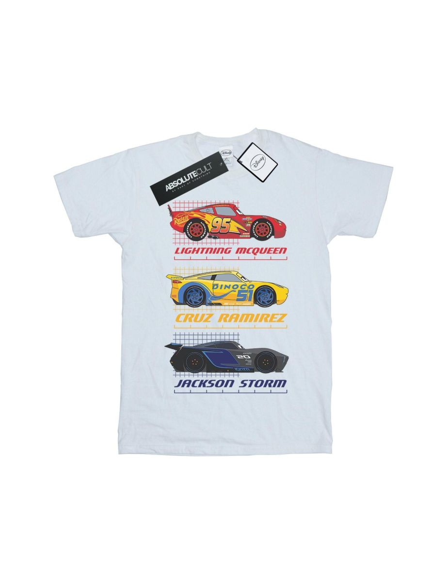 Cars Girls Racer Profile Cotton T-Shirt - White - 1