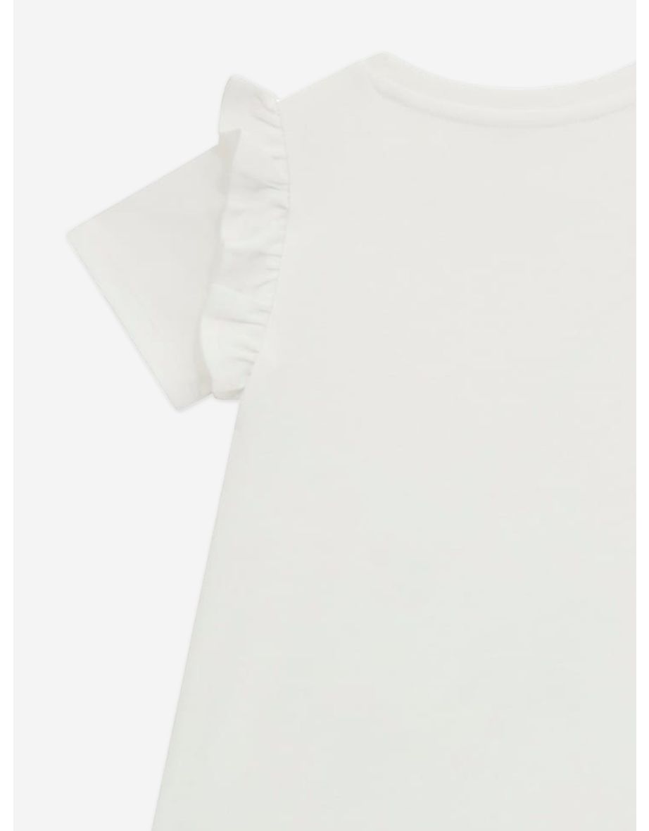 Girls Bag Print Dress in White - 3