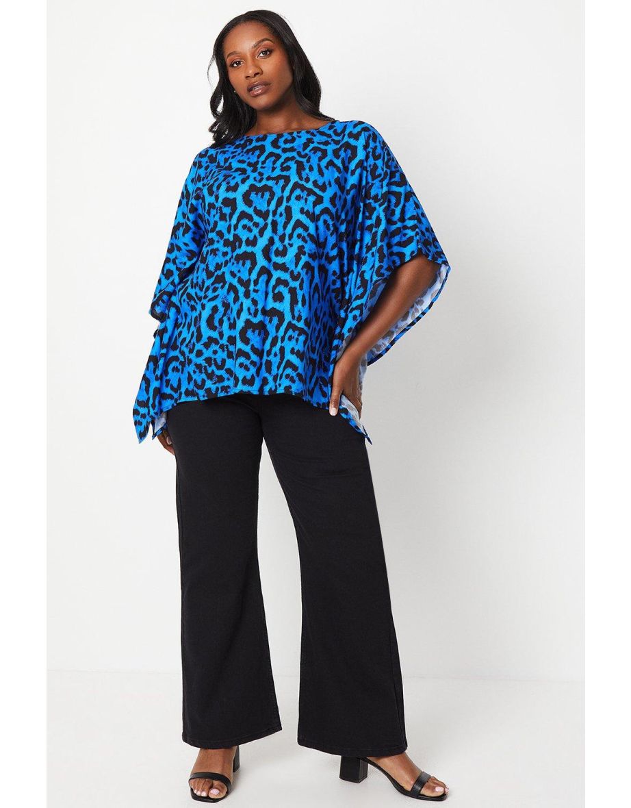 Curve Blue Leopard Hanky Hem Top - 3