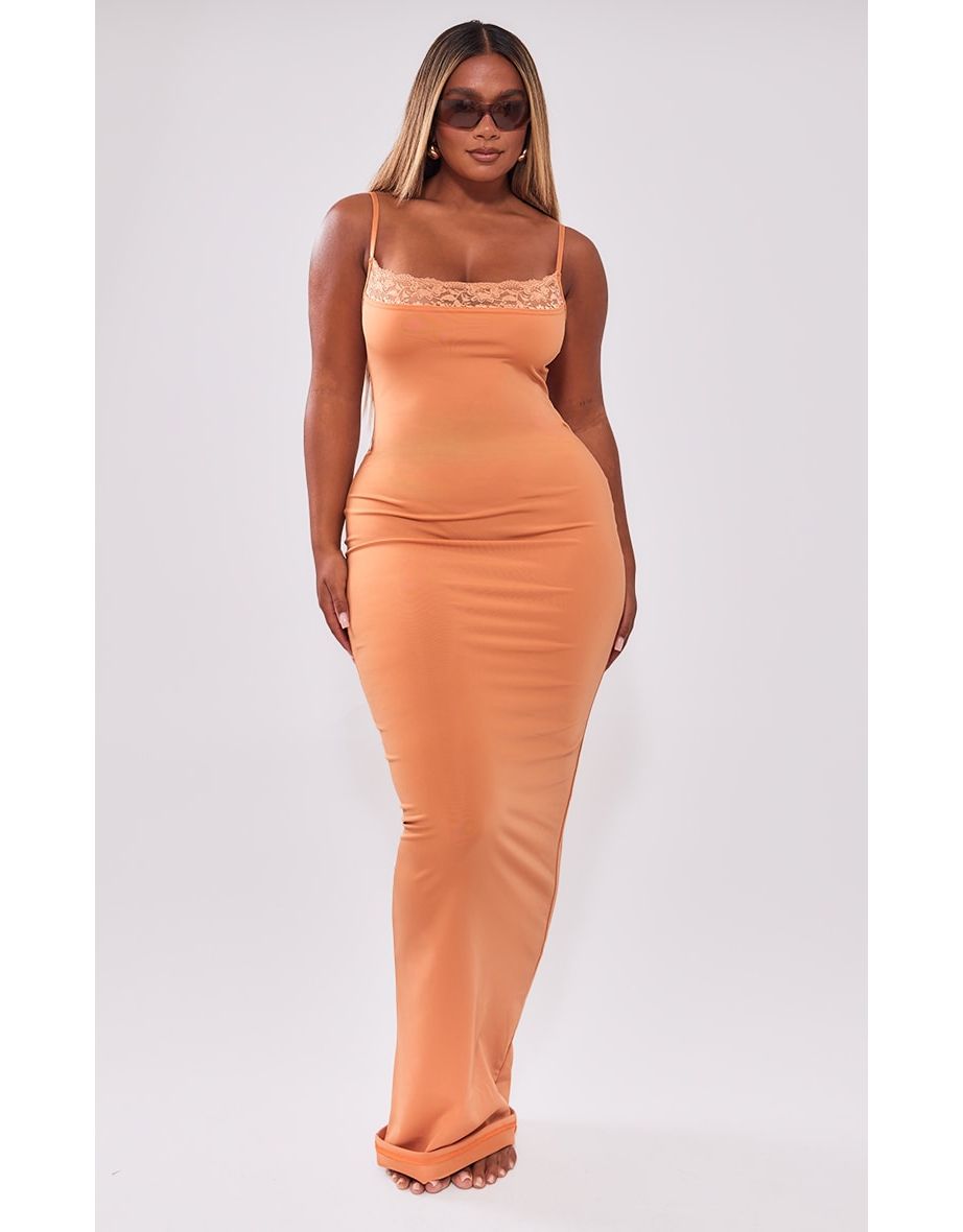 Burnt orange lace maxi dress cheap