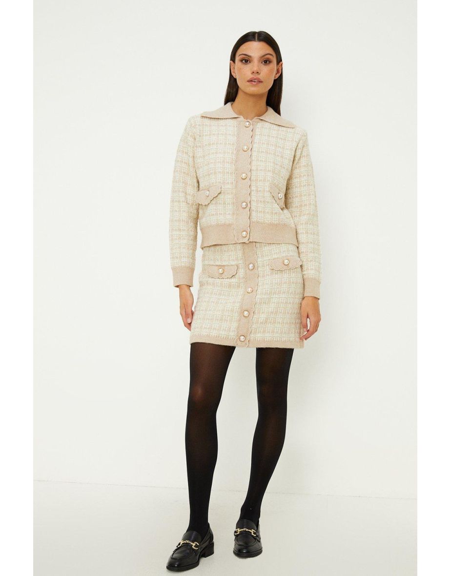Oasis gold top tweed dress