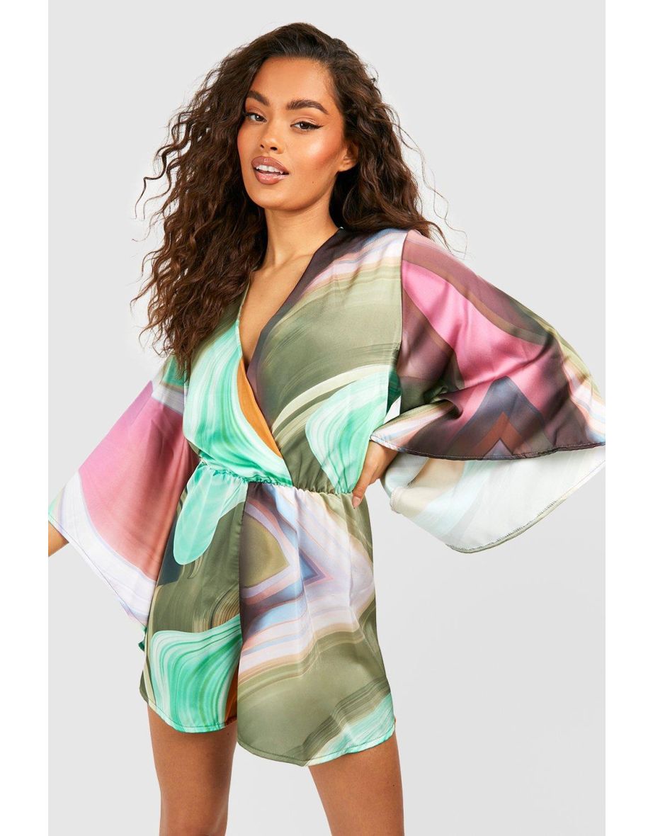 Flare sleeve playsuit on sale