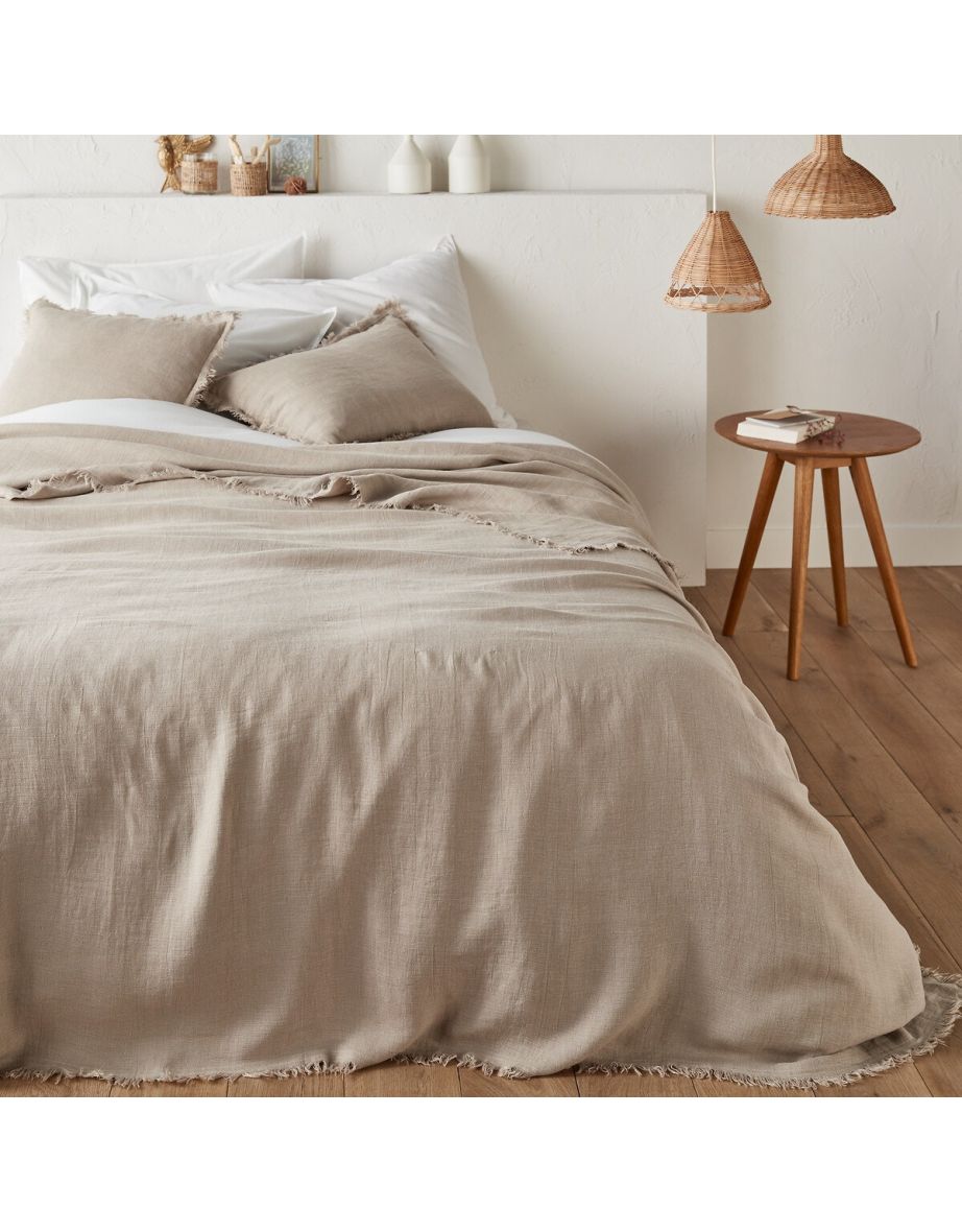 Linange Fringed 100% Washed Linen Cushion Cover - 7