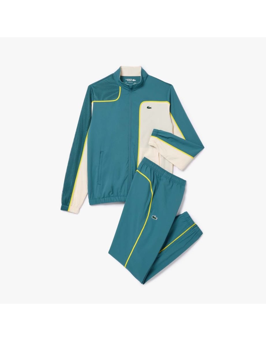 Men's Lacoste Colourblock Tennis Tracksuit in Green
