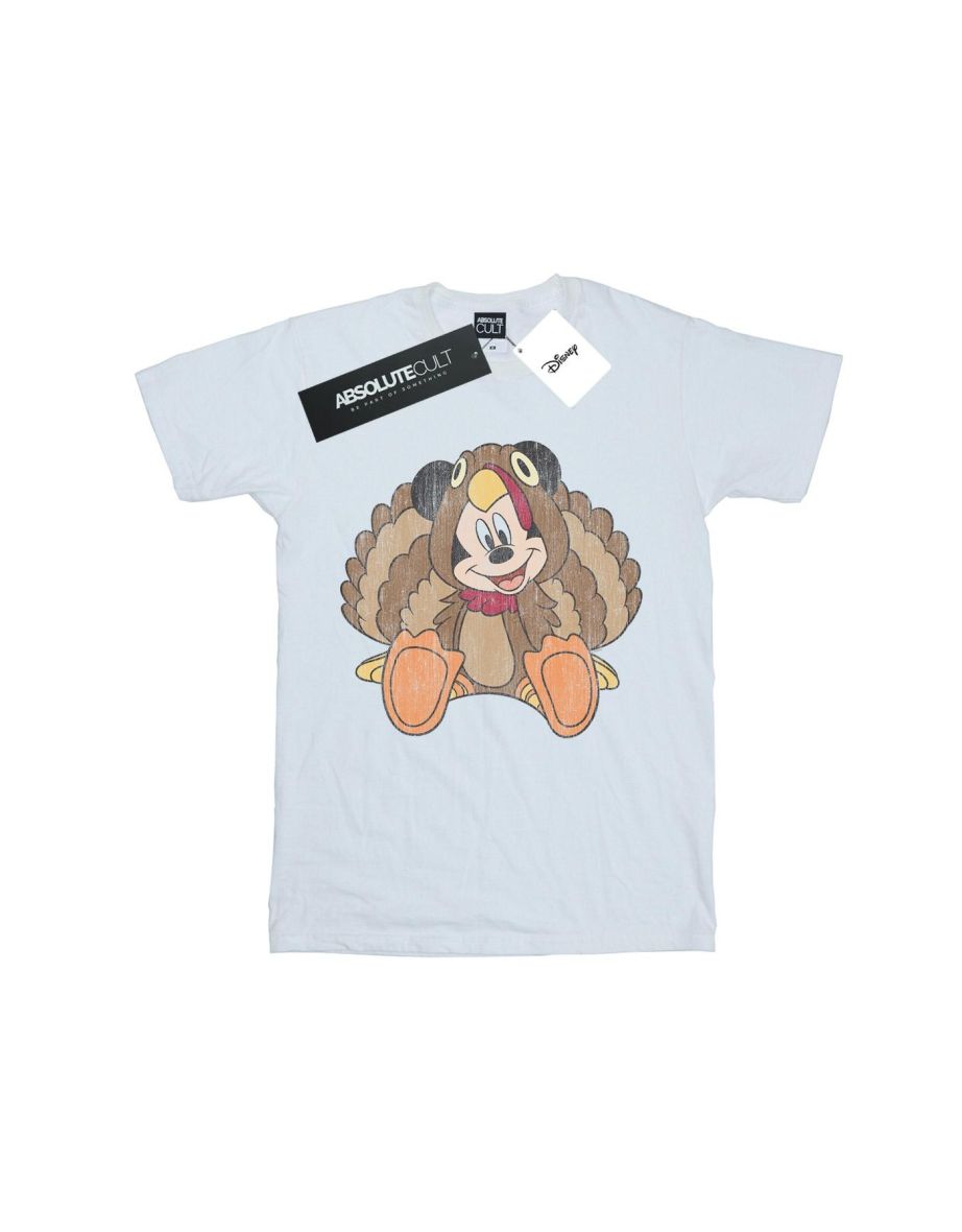 Disney Mens Mickey Mouse Thanksgiving Turkey Costume T-Shirt - White - 1