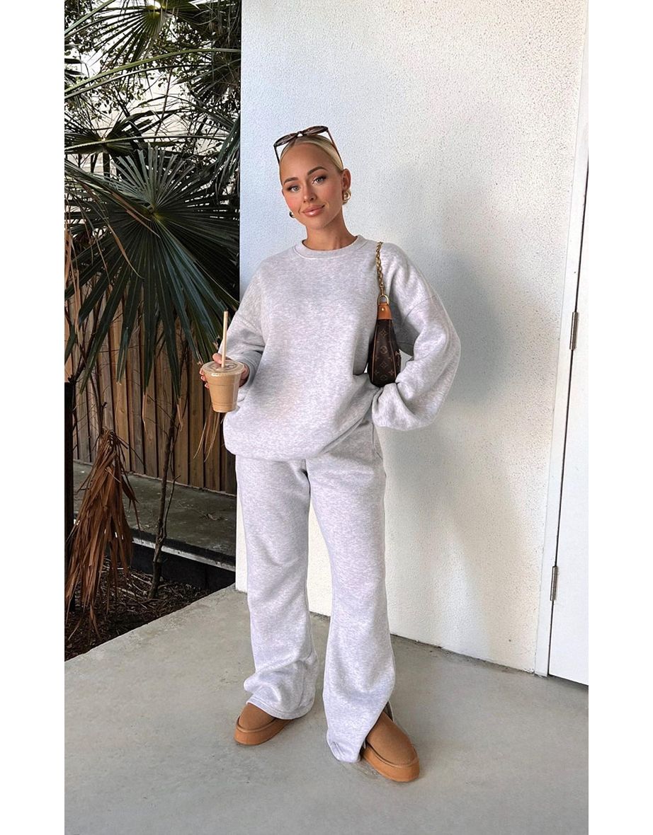 Shop Ash Grey Longline Oversized Sweatshirt Online in Bahrain VogaCloset