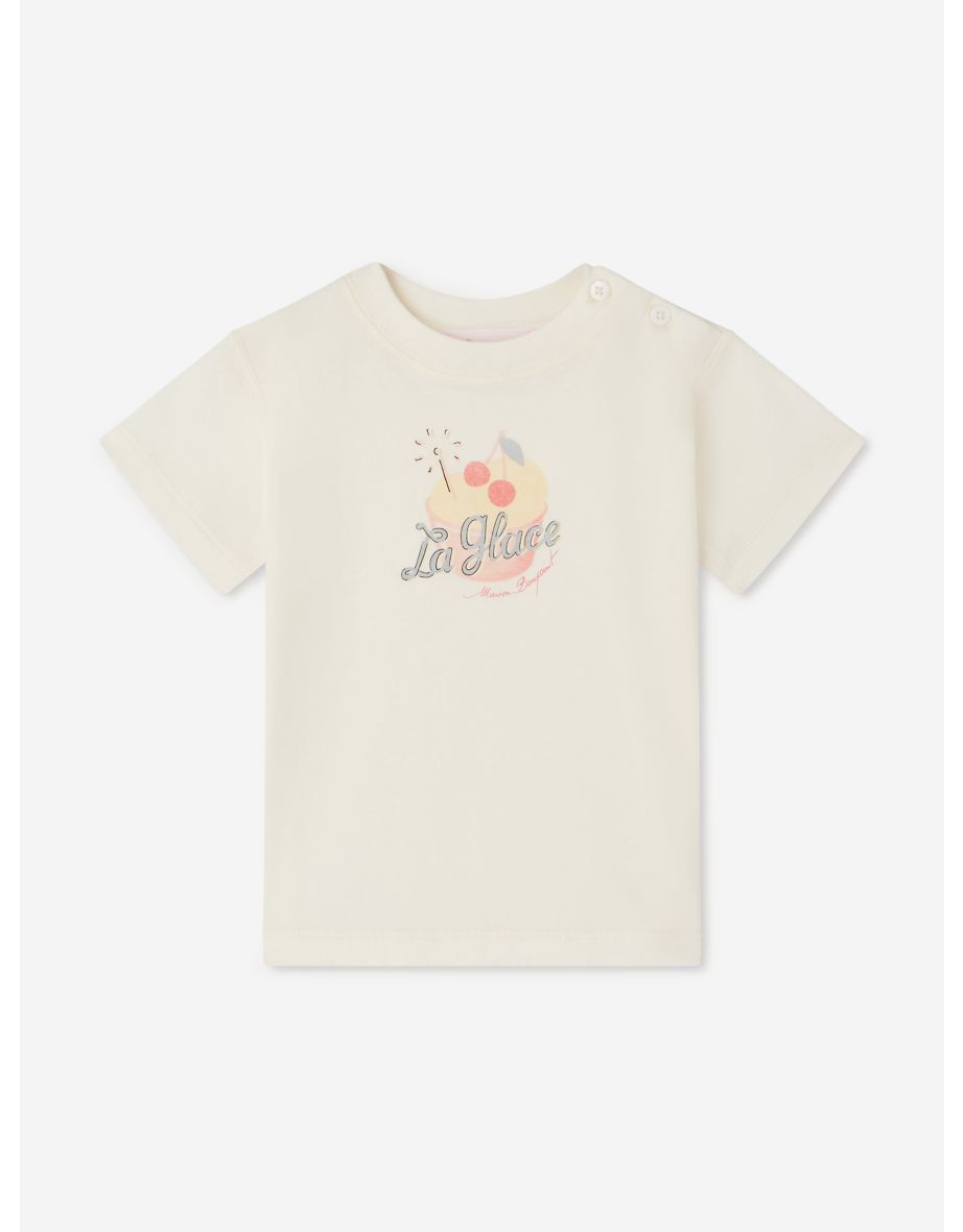 Baby Girls Dom T-Shirt in Ivory