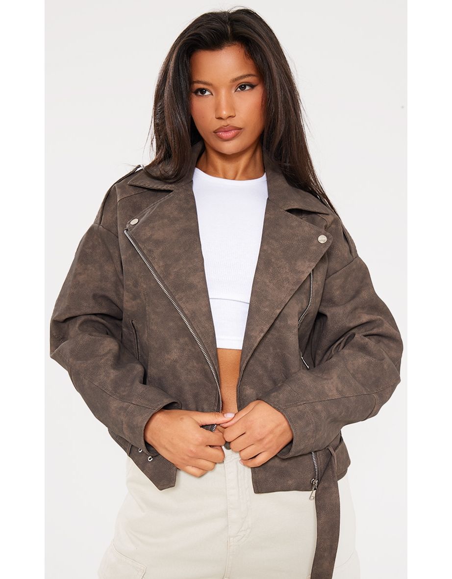 Soft faux leather jacket hot sale