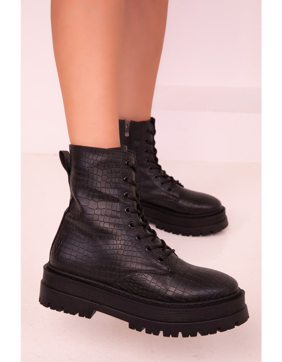 Women's Black Crocodile Boots & Booties 17441 - 3