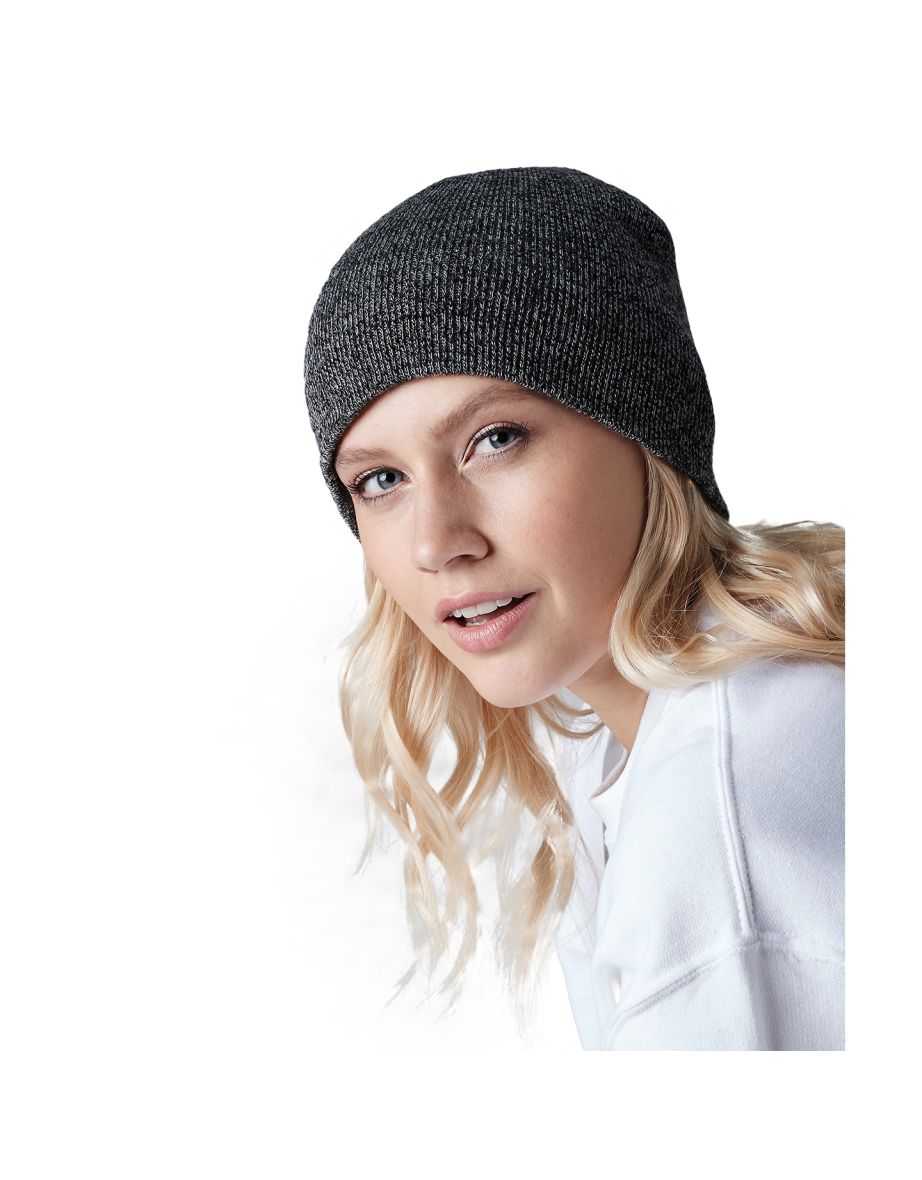 Beechfield Plain Basic Knitted Winter Beanie Hat - Antique Grey - 1