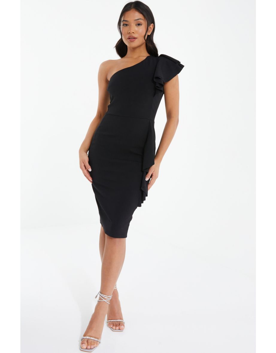 Quiz black frill dress hot sale