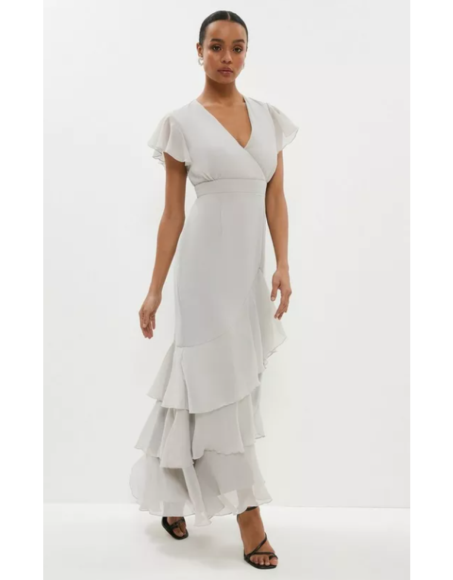 Tiered Hem Ruffle Maxi Dress