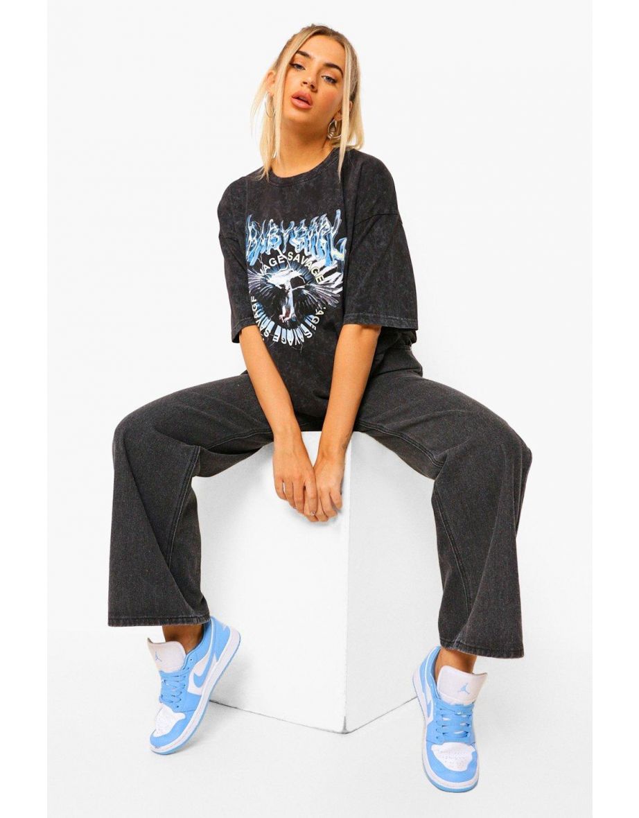 Basic Stretched Fitted Wide Leg Jeans - black - 3