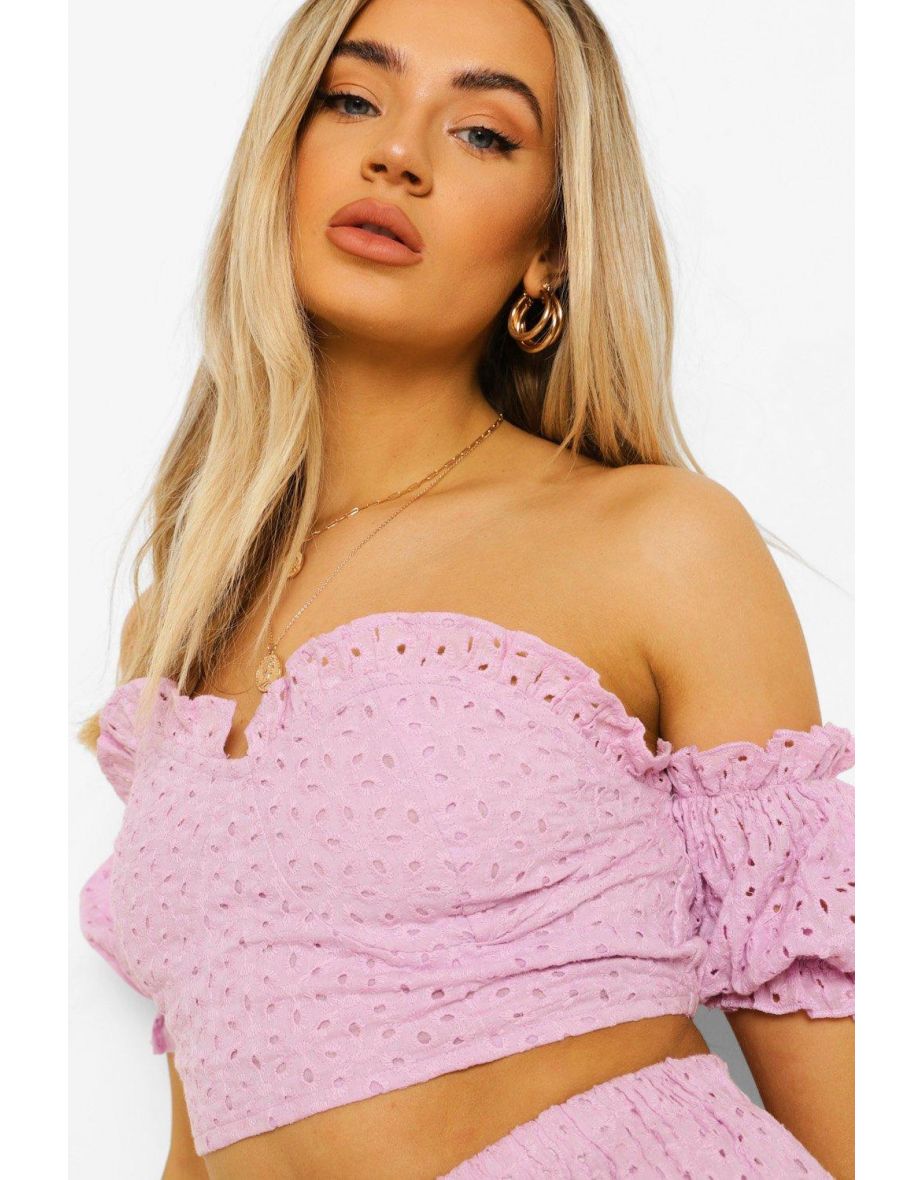Broderie Sweetheart Top & Ruffle Hem Skirt - lilac - 3