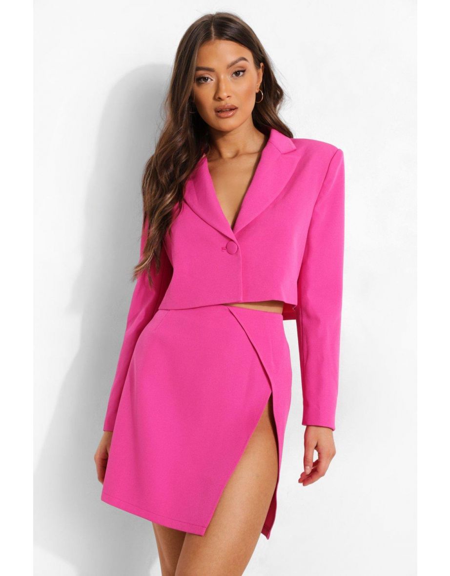Mix And Match Brights Crop Blazer - bright pink