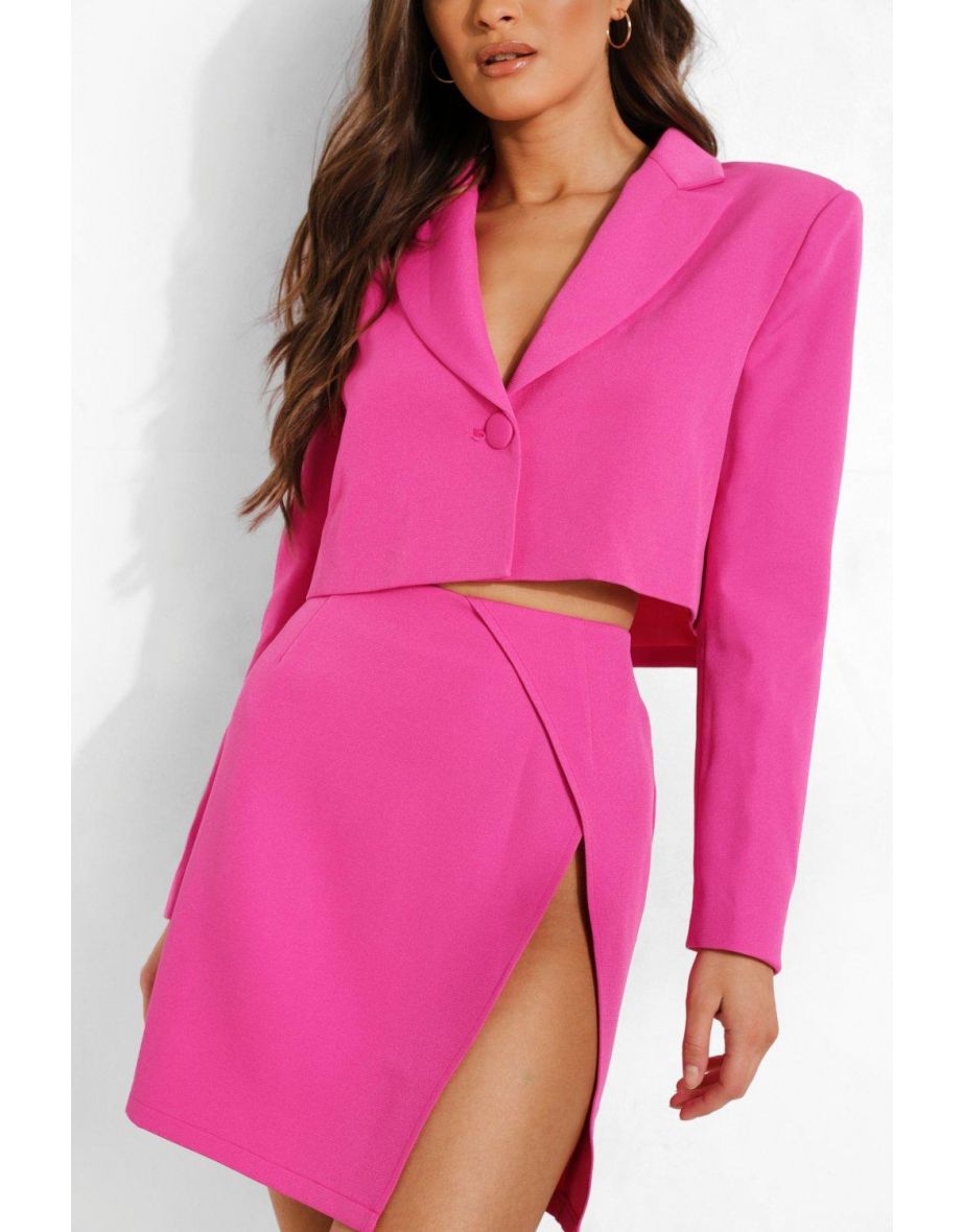 Mix And Match Brights Crop Blazer - bright pink - 3