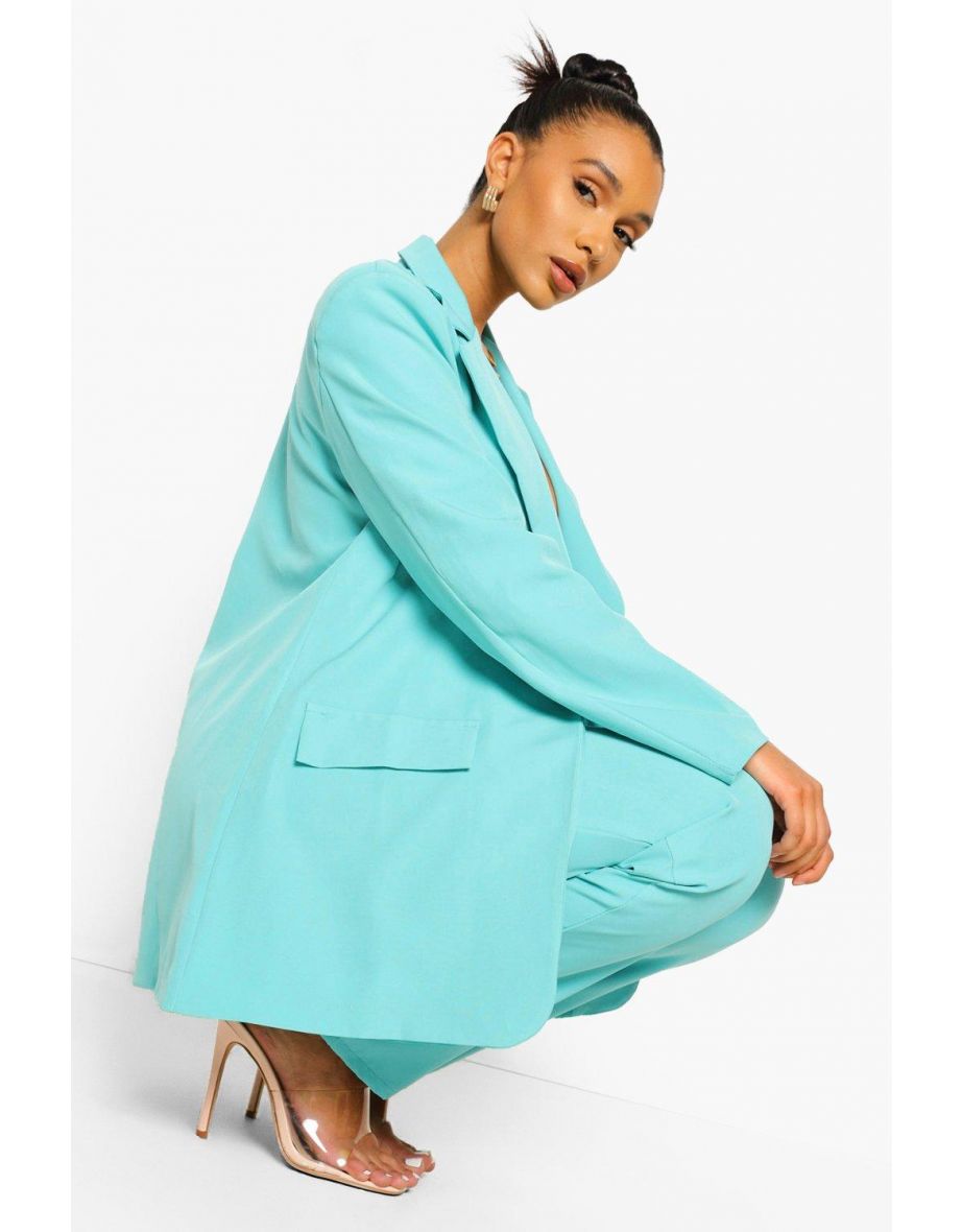 Oversized Tailored Blazer - turquoise - 3