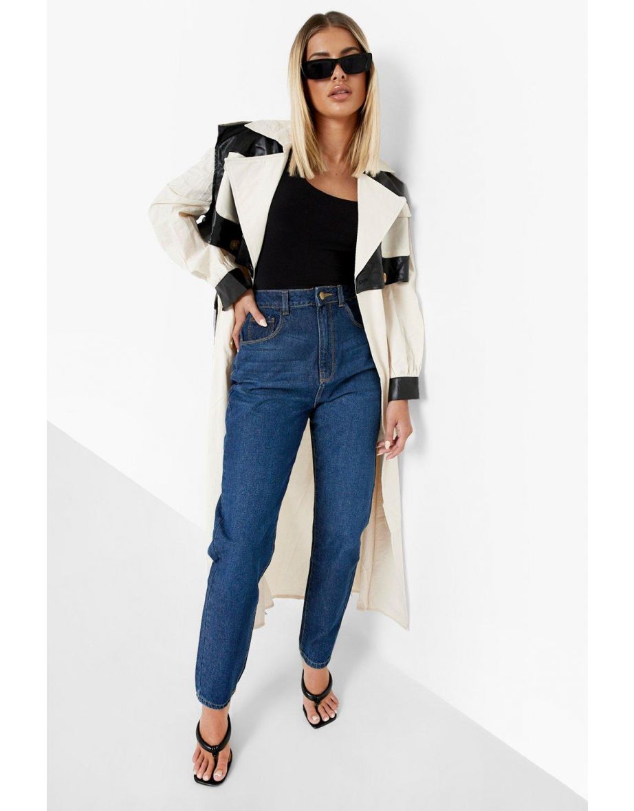Basics High Waist Mom Jeans - indigo