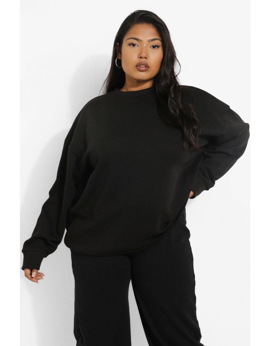 Recycled Plus Basic Oversized Sweatshirt - black - 3