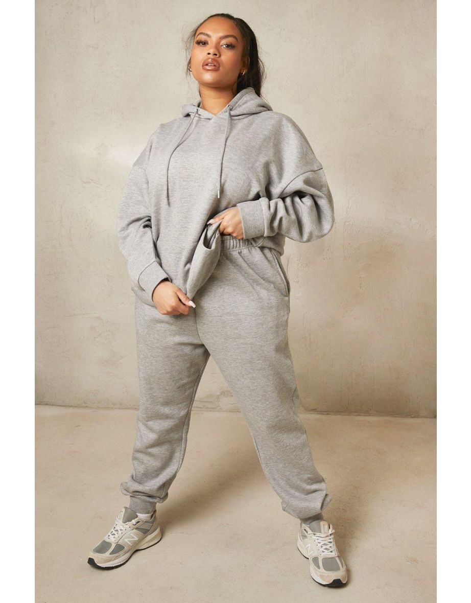 Shop Recycled Plus Basic Cuffed Hem Jogger grey marl Online in Qatar VogaCloset