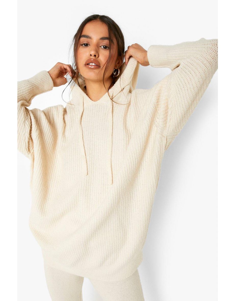 Soft Knit Hoodie Co-ord - stone - 3