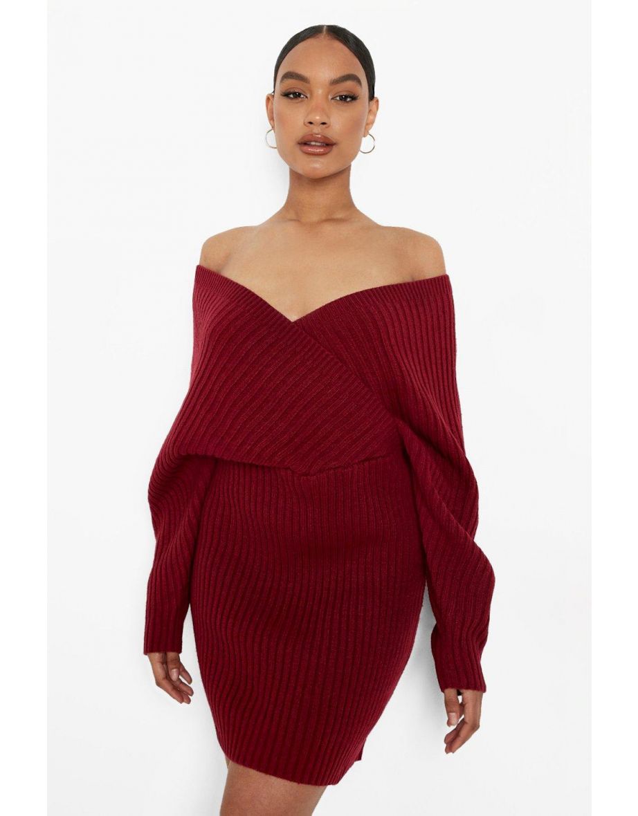 Dark red 2024 jumper dress
