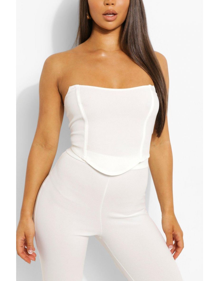 Bandeau Corset & Slim Fit Trousers - ivory - 3