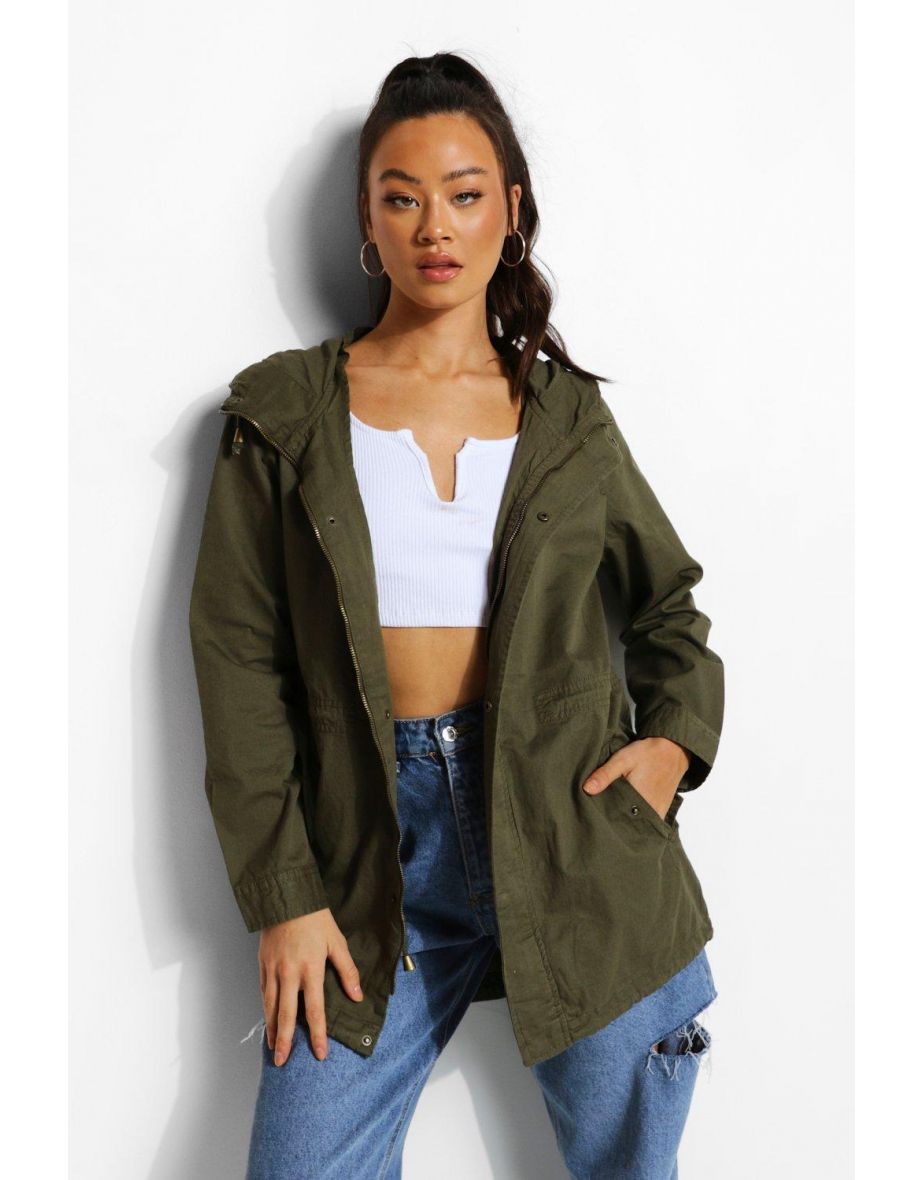 Hooded Twill Mac - khaki - 3