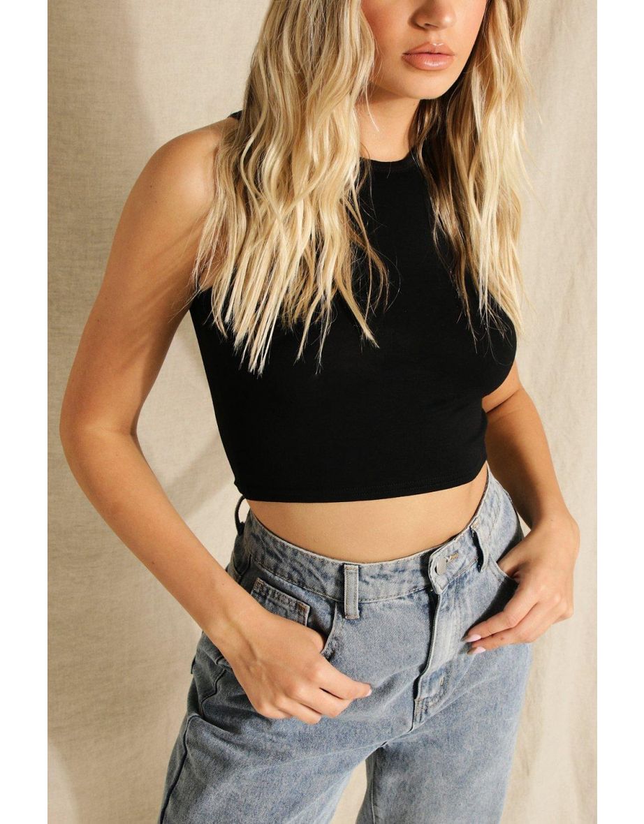 Racer Crop Top - black - 3