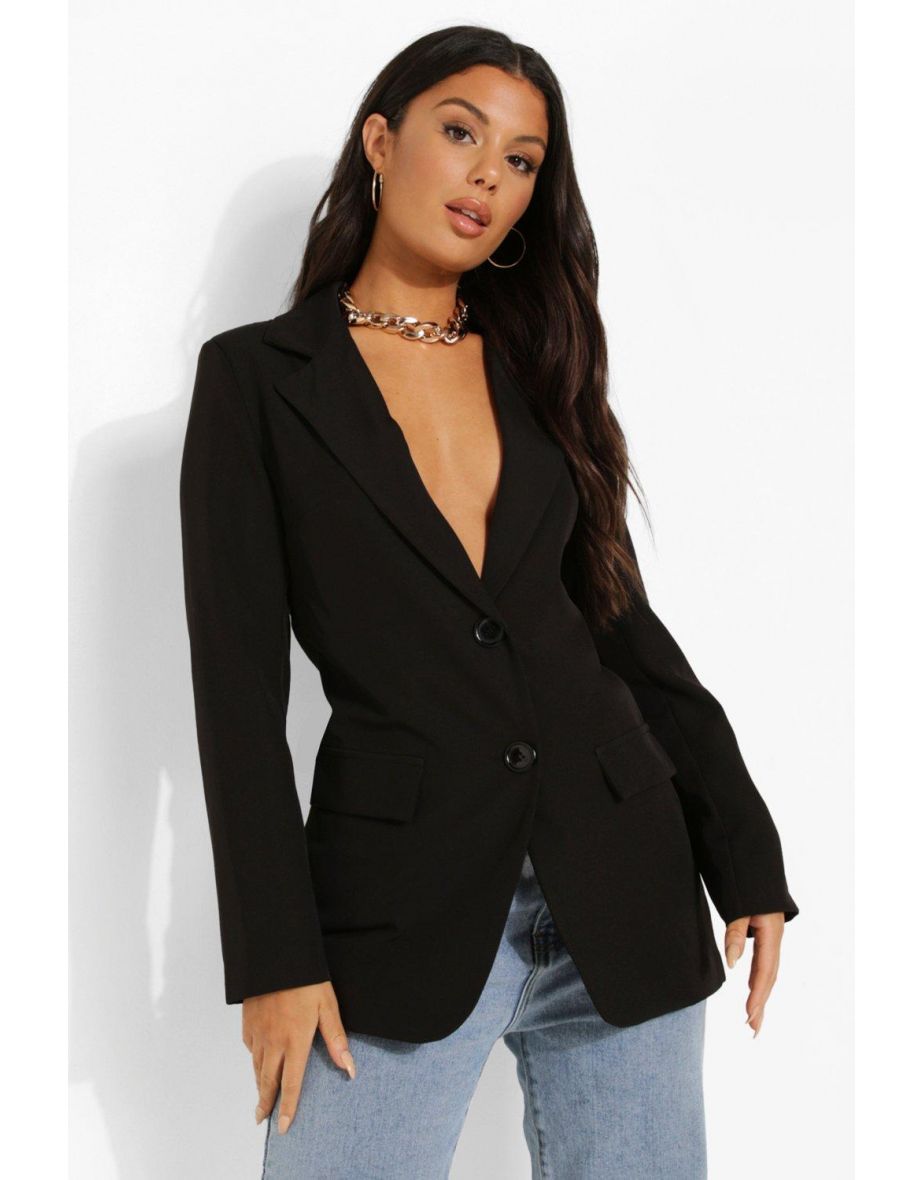 Fitted Tailored Blazer - black